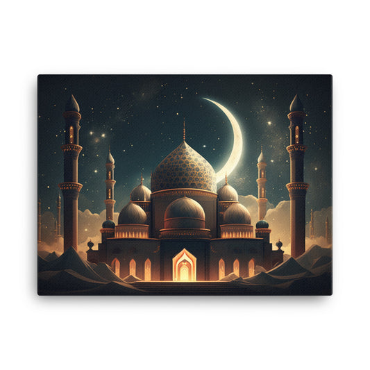 Moonlit Brown Mosque