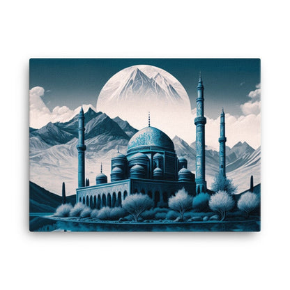 Islamic Masjid Mosque Modern Canvas Wall Art, Winter Theme, Home, Office Wall Decor, Islamic, Muslim Eid Gift | Rectangle & Square Sizes